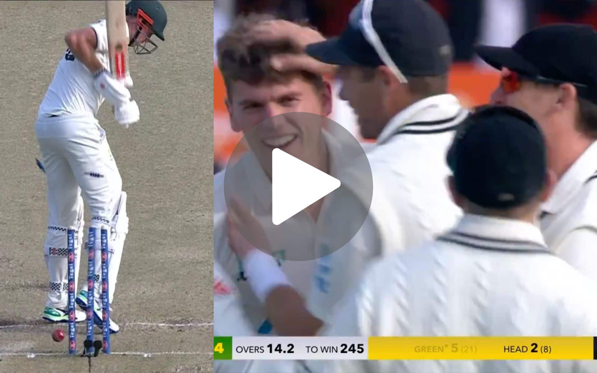 [Watch] Ben Sears Knocks Out Cameron Green With Ripper Of A Delivery In NZ-AUS 2nd Test